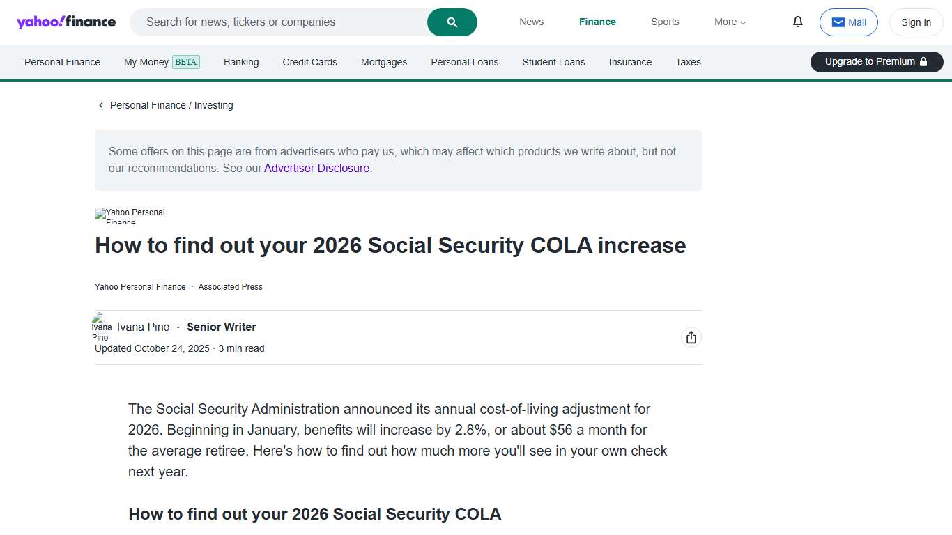 How to find out your 2026 Social Security COLA increase